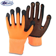 NMSAFETY best black nitrile and dots construction work gloves